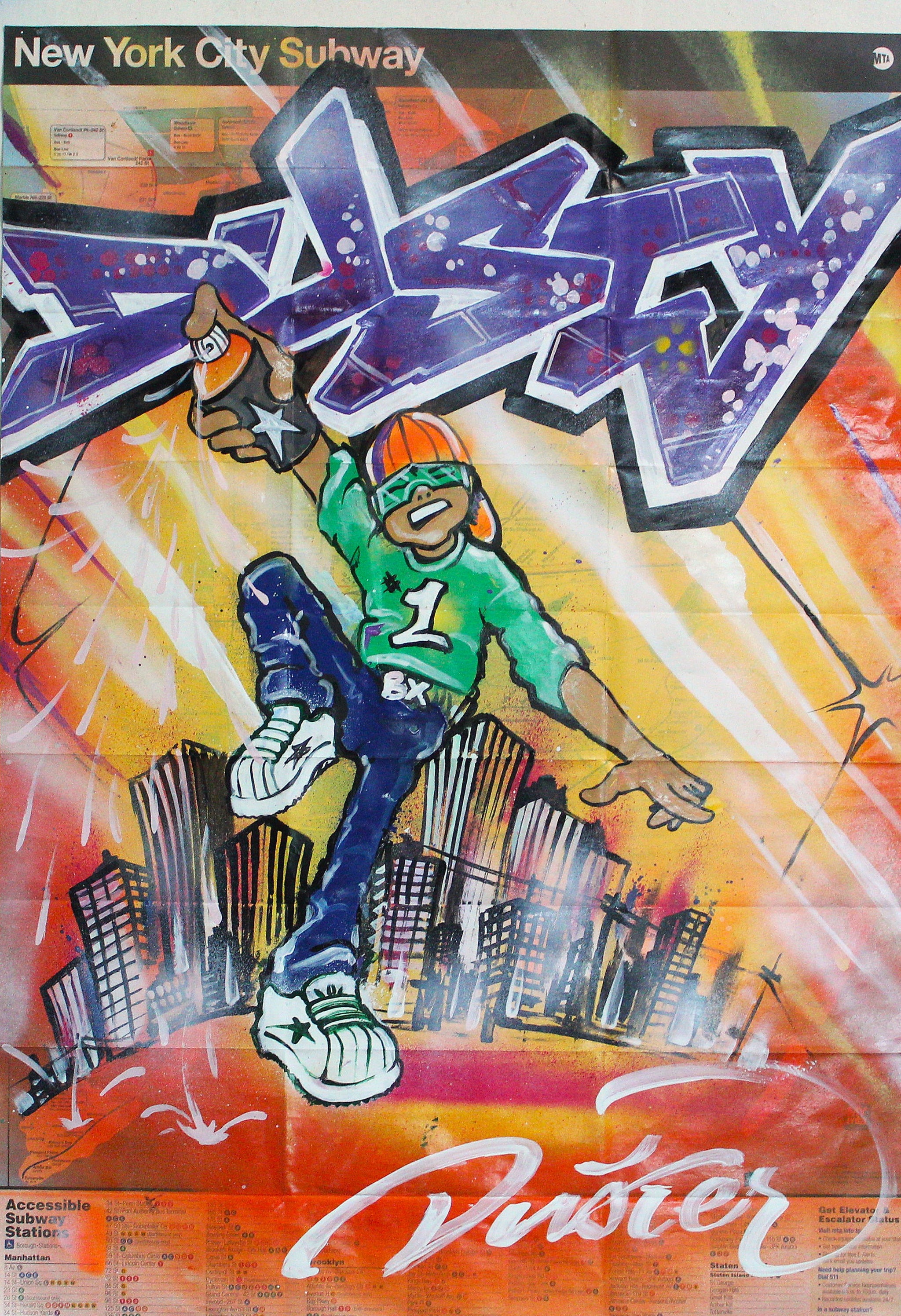 MTA NYC Subway Maps - Artwork by Graffiti Legend Duster UA