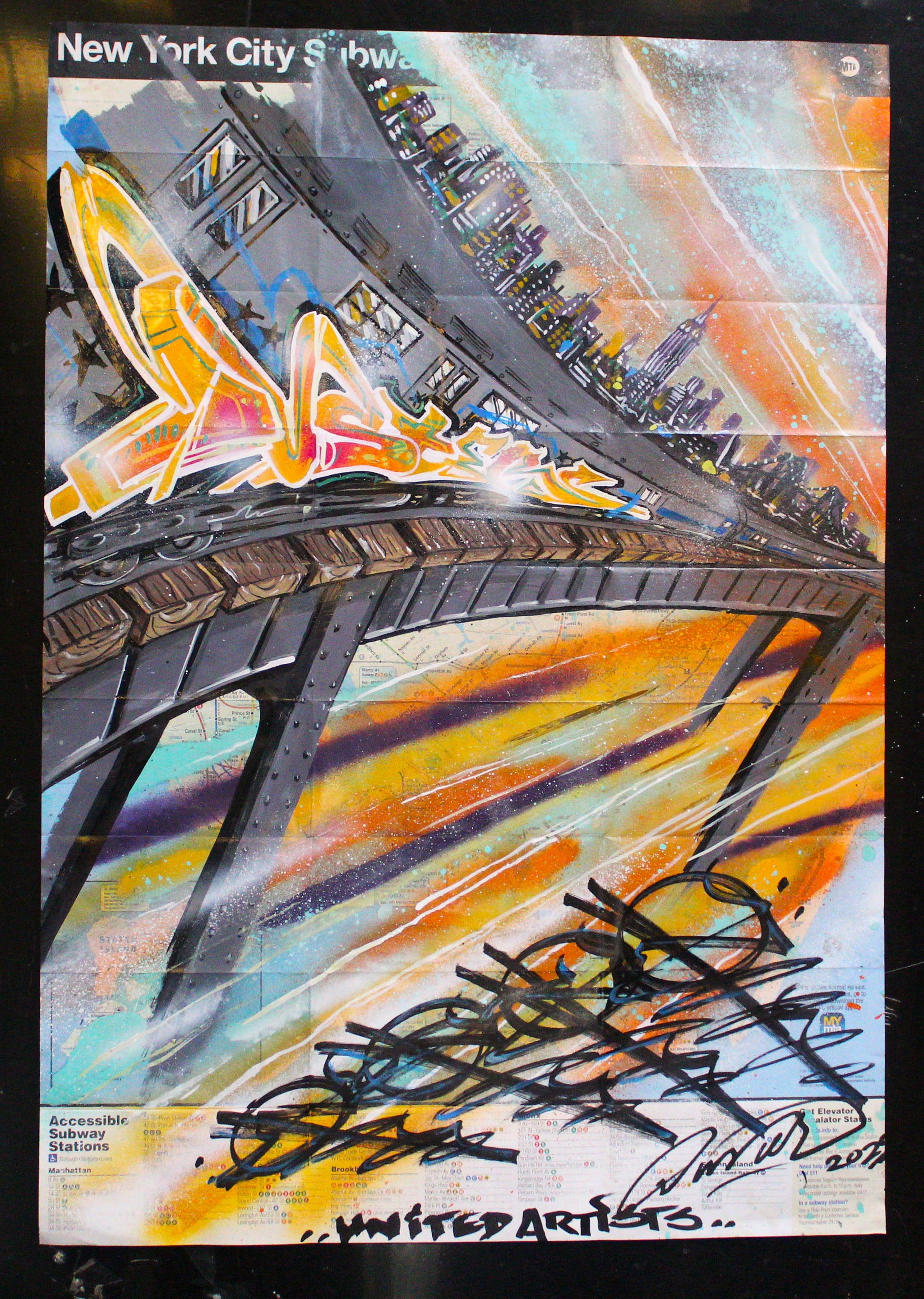 MTA NYC Subway Maps - Artwork by Graffiti Legend Duster UA