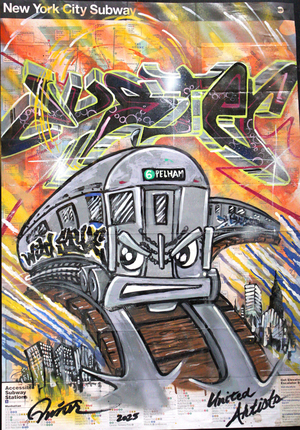 MTA NYC Subway Maps - Artwork by Graffiti Legend Duster UA